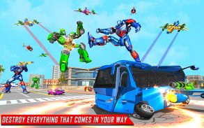 Flying Police Bus Robot Game screenshot 5