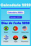 Calendário Português 2020- Feriados. screenshot 3