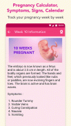 Pregnancy calculator, symptoms screenshot 3