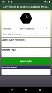 Material quantity converter: Weight calculator screenshot 2