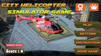 City Helicopter Simulator Game screenshot 0