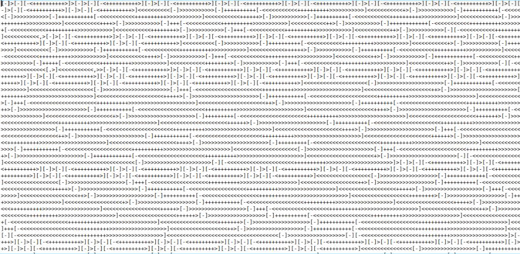Brainfuck code. Brainfuck язык программирования. Brainfuck синтаксис. Код на Brainfuck. Brainfuck пример кода.