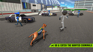 Stickman Police Dog Prison Chase Game screenshot 0