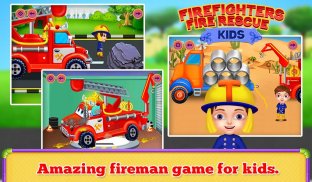 Lính cứu hỏa và xe cứu hỏa - trò chơi cho trẻ em screenshot 3