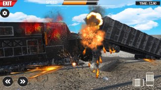 Train Vs Giant Pit Crash Games screenshot 7