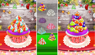 खाना पकाने इंद्रधनुष और यूनिकॉर्न क्रिसमस Cupcakes screenshot 11