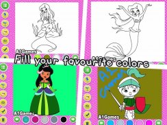 Indian Princess Doodle Colouring Book screenshot 7