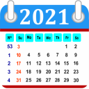 Calendar in English 2021 Free Icon