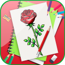 Learn To Draw Beautiful Flowers Step by Step Icon