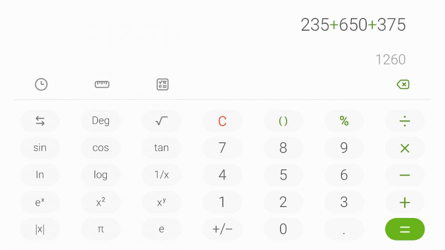 Samsung Calculator screenshot 1