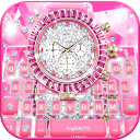 Neues Pink Luxury Watch Tastatur thema Icon