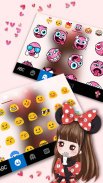 Lovely Bowknot Girl Keyboard Theme screenshot 1