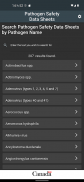 Pathogen Safety Data Sheets screenshot 3