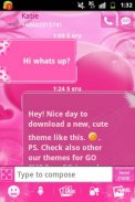 Пинк тему любви GO SMS Pro screenshot 2