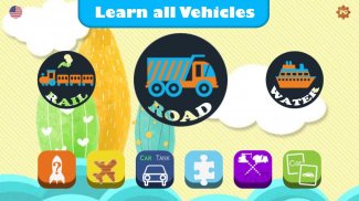 Vehicles for Kids - Flashcards, Sounds, Puzzles screenshot 2