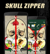 Skull Zipper Lock Screen screenshot 4