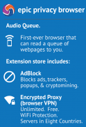 Epic Privacy Browser: AdBlock, almacén, VPN gratis screenshot 2