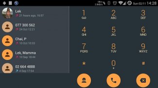 Dialer theme Droid L Orange screenshot 5