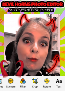 Neon devil horns photo editor - For Snap Girls screenshot 2