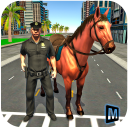 Montado caballo policial chase
