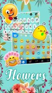 Cyan Flowers Keyboard Theme screenshot 1