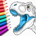 Coloring Book for Kids: Dinosaur Icon