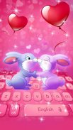 Cute Romantic Bunny in love Emoji keyboard screenshot 2