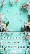 Fundo do Teclado Flowers Cyan screenshot 1