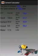 Concrete and cement calculator screenshot 1