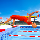campeonato de carrera de agua de piscina de niños Icon