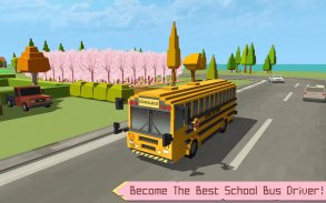 School Bus Game Blocky World screenshot 0