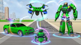 ड्रोन रोबोट कार गेम - रोबोट ट्रांसफॉर्मिंग गेम्स screenshot 1