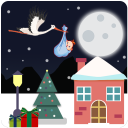 Christmas Stork - Holiday gift delivery Icon