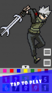 Pixel Art Kakashi Coloring screenshot 3