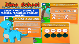 Dino 4th Grade Learning Games screenshot 0