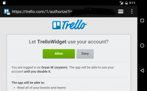 Widget for Trello™ screenshot 1