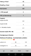 FPE Rechner - Fett Protein Einheiten BE KF Faktor screenshot 1
