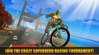 Superheroes Happy Bike Race - Two Extreme Wheels screenshot 0