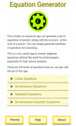 Algebra - Equation Generator screenshot 0