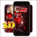 3D Red Gothic Blood Skull Launcher Theme