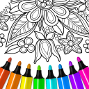 Flores mandala para colorear Icon