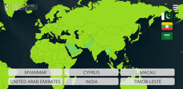 Countries on the world map screenshot 5