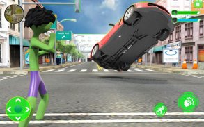 Green Monster Stickman Rope Hero Crime Simulator screenshot 2