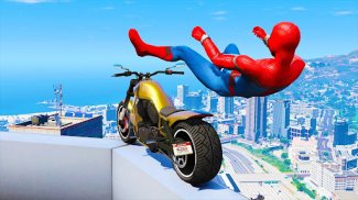 Superhero Tricky Bike Stunt 3D screenshot 2