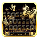 Tema de teclado de borboleta de ouro de luxo Icon