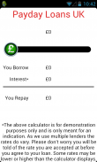 Payday Loans UK - Calculator screenshot 1