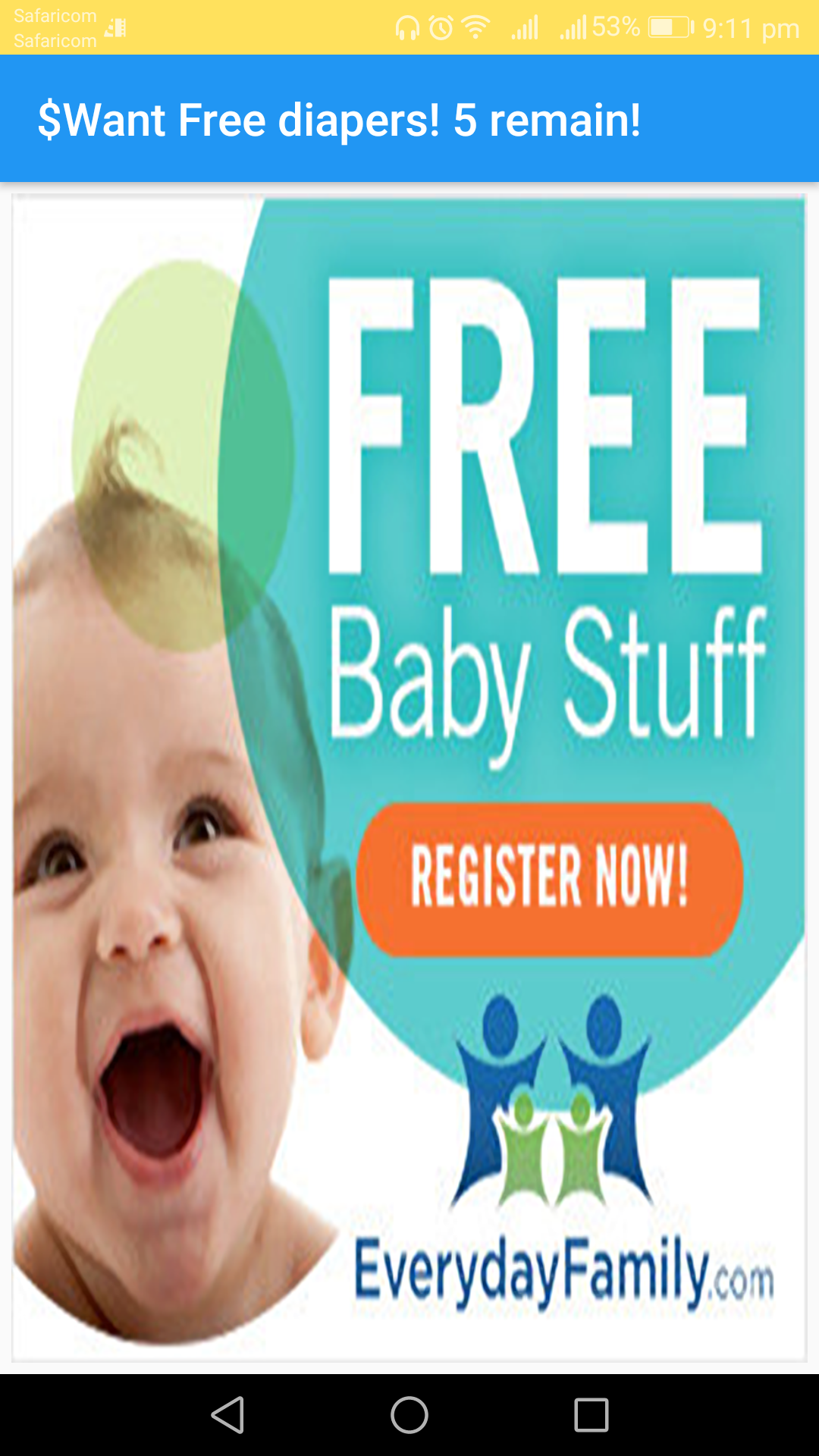 Everyday family store free baby stuff