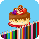 Birthday Cake Coloring Book Icon