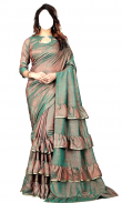 Women Ruffle Saree Photo Suit screenshot 4