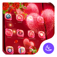 Red rose love-APUS launcher  free theme screenshot 6